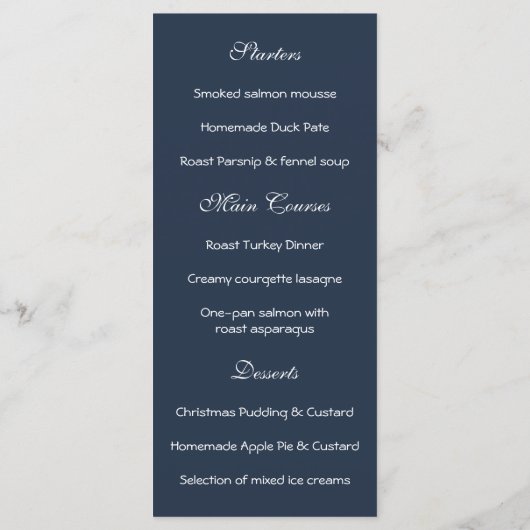 Gingerbread Weihnachtsmenü Menükarte (Rückseite)