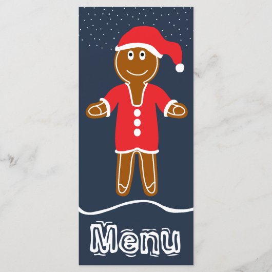Gingerbread Weihnachtsmenü Menükarte (Vorderseite)