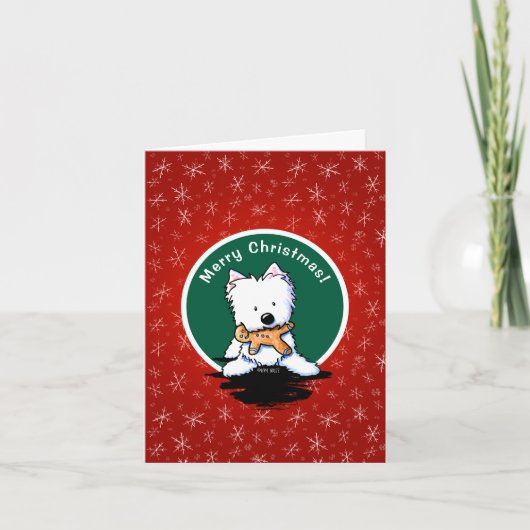 Gingerbread Westie Christmas Card Karte (Vorderseite)