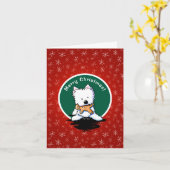 Gingerbread Westie Christmas Card Karte (Gelbe Blume)