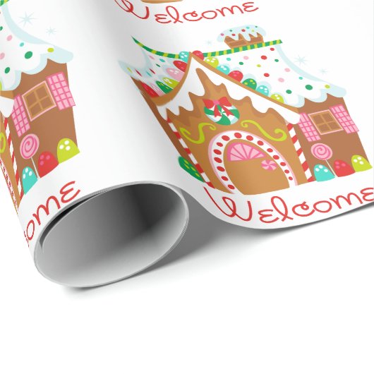 Gingerbread Willkommen Geschenkpapier (Rolleneckpunkt)
