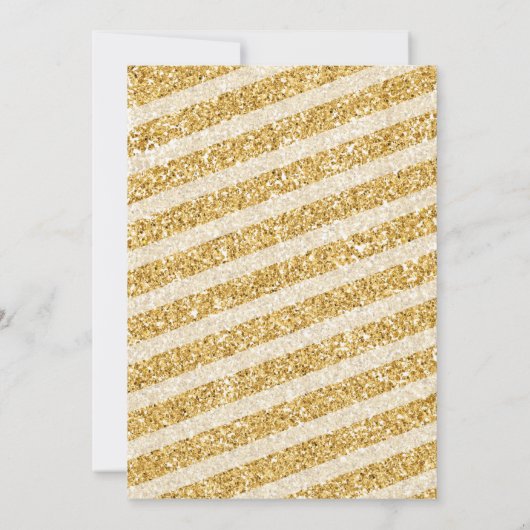 Gingerbread Winter Gold Snowflakes Gender Reveal Einladung (Rückseite)