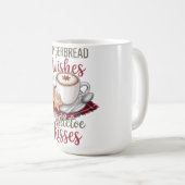 Gingerbread Wishes and Mistletoe Kisses Christmas Kaffeetasse (VorderseiteRechts)