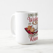 Gingerbread Wishes and Mistletoe Kisses Christmas Kaffeetasse (Vorderseite Links)