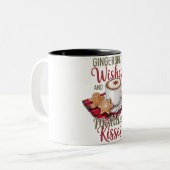 Gingerbread Wishes and Mistletoe Kisses Christmas Zweifarbige Tasse (Vorderseite Links)