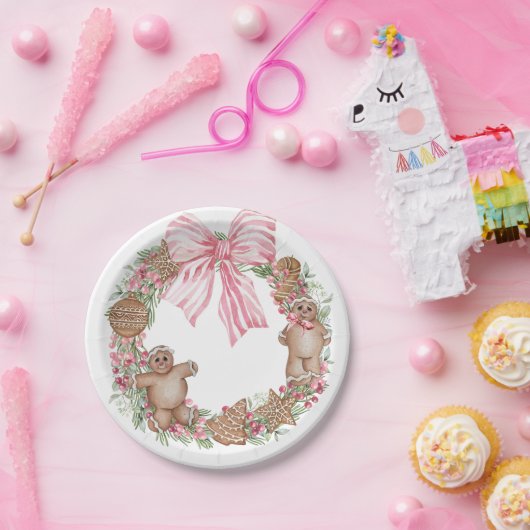 Gingerbread Wishreath Pappteller (Party)