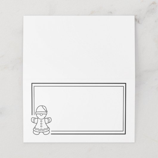 Gingerbread Woman Platzkarte (Außenseite Aufgefaltet)