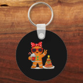 Gingerbread Women Drinking Coffee Christmas Tree C Schlüsselanhänger (Vorderseite)