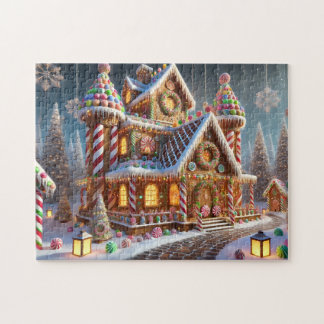 Gingerbread Wonderland Village Candy Cane House Puzzle