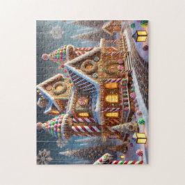 Gingerbread Wonderland Village Candy Cane House Puzzle