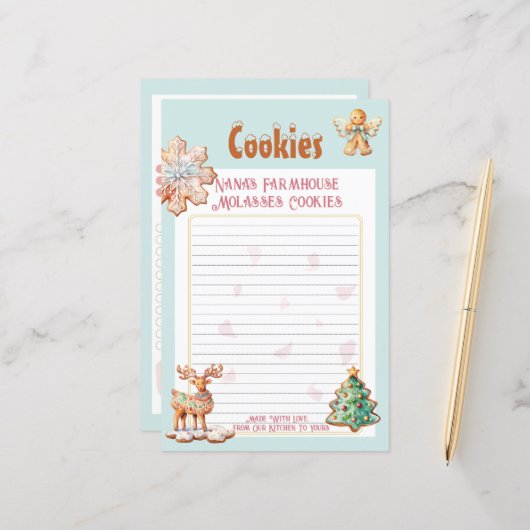 Gingerbread wünscht Vintage Landhaus-Recipe (Vorderseite/Rückseite Beispiel)