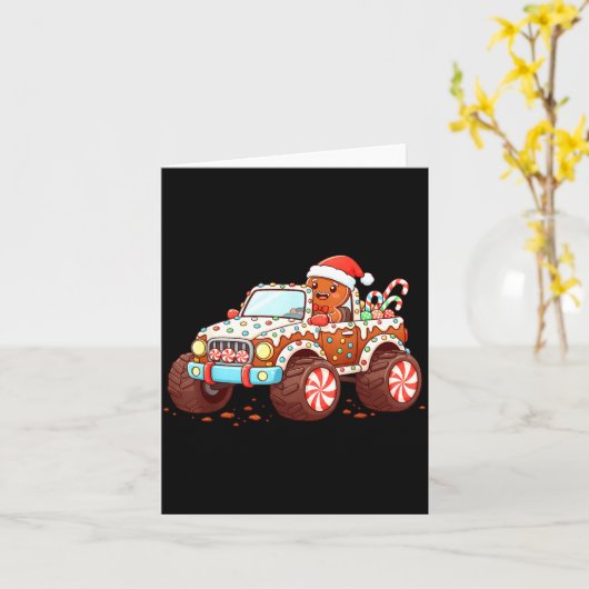 Gingerbread Xmas Candy Truck Funny Christmas Bakin Karte (Gelbe Blume)