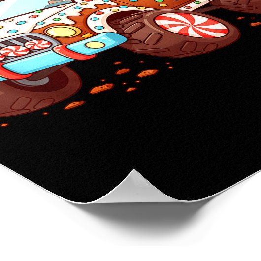 Gingerbread Xmas Candy Truck Funny Christmas Bakin Poster (Ecke)