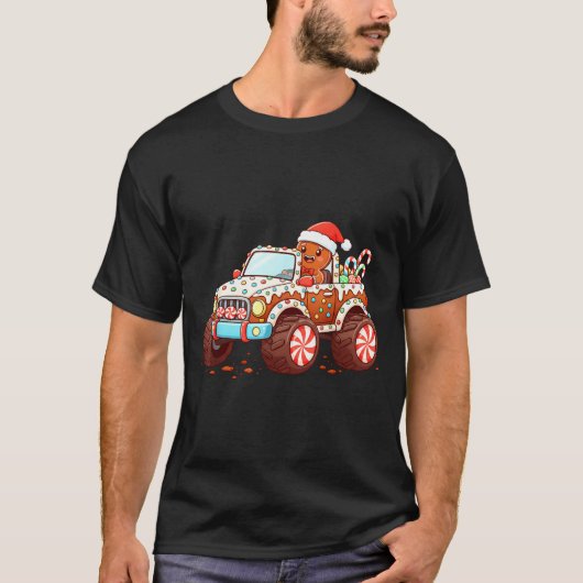 Gingerbread Xmas Candy Truck Funny Christmas Bakin T-Shirt (Vorderseite)
