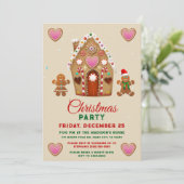 Gingerbread Xmas Party Einladung (Stehend Vorderseite)