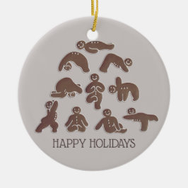 Gingerbread Yoga Atmen Sie einfach glückliche Feri Keramik Ornament