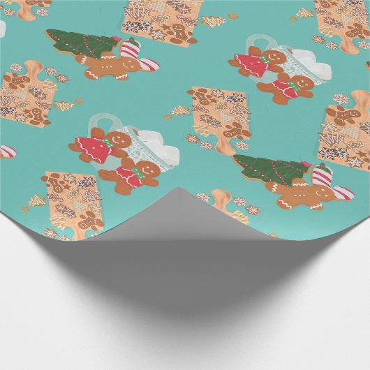 Gingerbread+ Zucker Cookie Weihnachtswrapping Papi Geschenkpapier (Ecke)