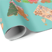 Gingerbread+ Zucker Cookie Weihnachtswrapping Papi Geschenkpapier (Rolleneckpunkt)