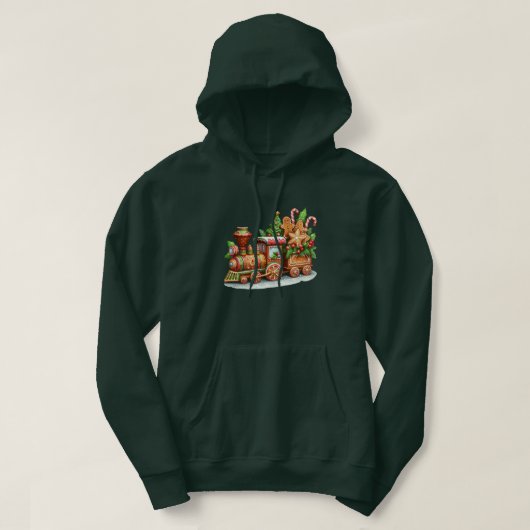 Gingerbread Zug Holiday Herren Hoodie (Design vorne)