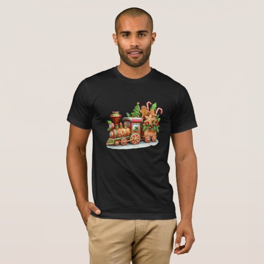 Gingerbread Zug Holiday Männer T - Shirt (Vorne ganz)