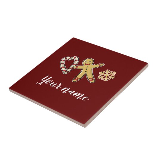 Gingerbreadman-Liebe Fliese (Seite)