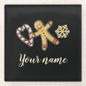 Gingerbreadman-Liebe Glasuntersetzer (Vorderseite)