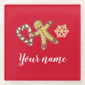 Gingerbreadman-Liebe Glasuntersetzer (Vorderseite)