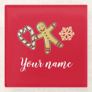 Gingerbreadman-Liebe Glasuntersetzer