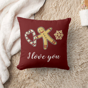 Gingerbreadman Liebe Throw Kissen