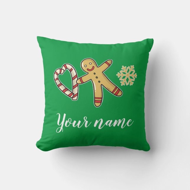 Gingerbreadman Liebe Throw Kissen (Vorderseite)
