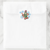 Gingerbreadmann-Tanz Quadratischer Aufkleber (Tasche)
