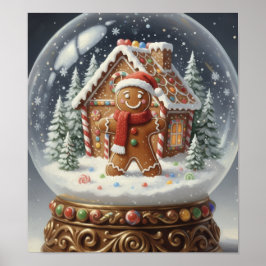GingerBreadManSnowGlobe Poster