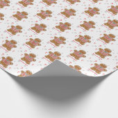 Gingerbreald und Candy Cane Wrapping Paper Geschenkpapier (Ecke)