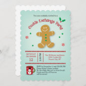 Gingerbreand Man Cookie Exchange Einladung (Vorne/Hinten)