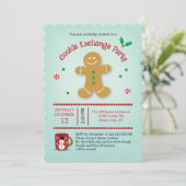 Gingerbreand Man Cookie Exchange Einladung (Stehend Vorderseite)