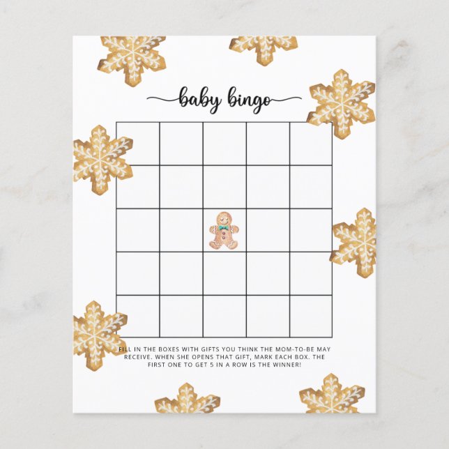 Gingerbrei Baby Duschbingo (Vorderseite)