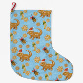 Gingerbrei Barted Dragon Weihnachten Großer Weihnachtsstrumpf (Vorderseite)