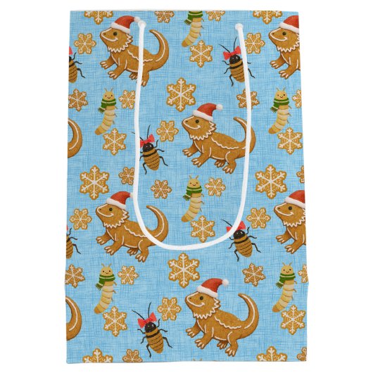 Gingerbrei Barted Dragon Weihnachten Mittlere Geschenktüte (Rückseite)