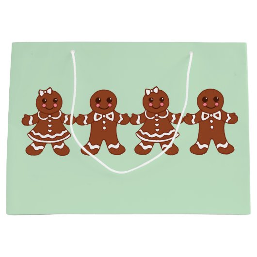 Gingerbrei Boys Girls Weihnachtsgeschenk-Tasche Große Geschenktüte (Vorderseite)