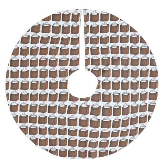 Gingerbrei Cake Slice Feinschmecker Weihnachtsgebä Polyester Weihnachtsbaumdecke (Vorderseite)