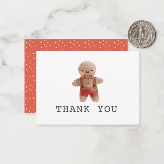 Gingerbrei Christmas Boy Baby Shower Vielen Dank Mitteilungskarte (Vorderseite/Rückseite Beispiel)