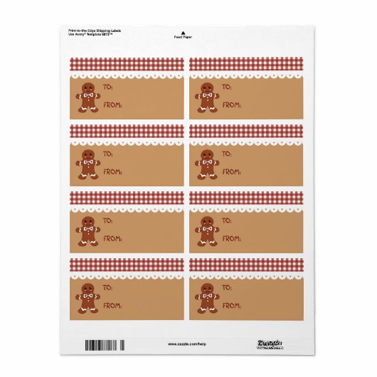 Gingerbrei Christmas Kitchen Geschenk Tag Labels (Vorne)