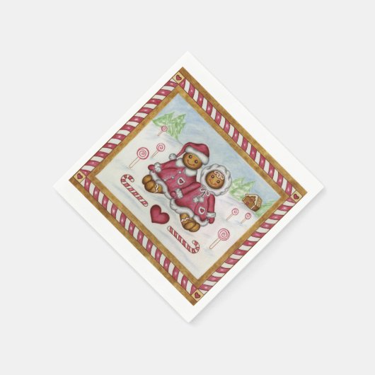 Gingerbrei Christmas Napkins Serviette (Ecke)