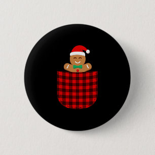 Gingerbrei Cookie Buffalo Red Kariert Cket Christm Button