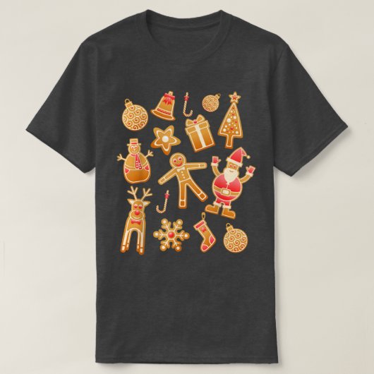 Gingerbrei Cookie Tray Weihnachtsgebäck Liebhaber T-Shirt (Design vorne)