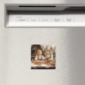 Gingerbrei Cookies Country Kitchen Girls Magnet (In Situ (Geschirrspüler))