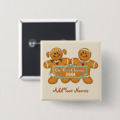 Gingerbrei Couple First Christmas Button (Vorne & Hinten)