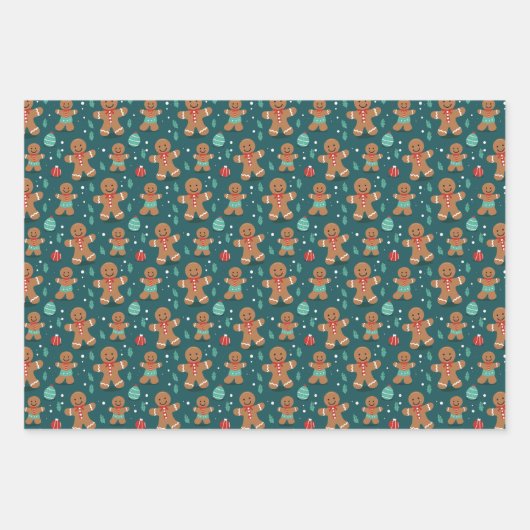 Gingerbrei Delight Wrapping Paper Geschenkpapier Set (Vorderseite 3)