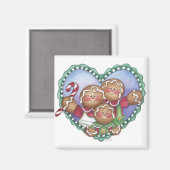 Gingerbrei Family Heart Magnet (Vorderseite/Rückseite)