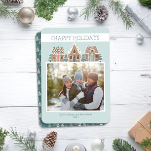 Gingerbrei Holiday Foto Card für Familie Feiertagskarte